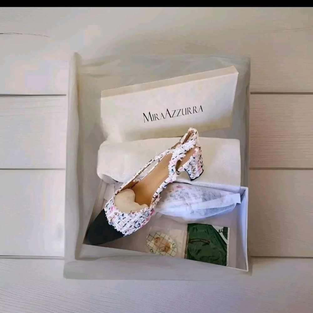 MiraAzzurra Sling Back Multi Color Close Toe Shoes 8.5